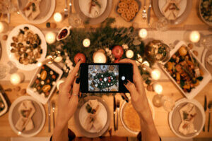 selfie tavola natalizia